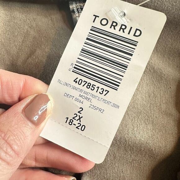 Torrid Full Length Signature Waist Slit Pocket Leggin Pants Pull On Brown 2X - Picture 5 of 6